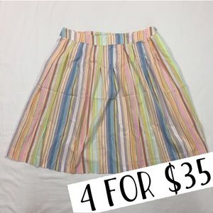 Trina Turk blue orange white striped skirt size 6